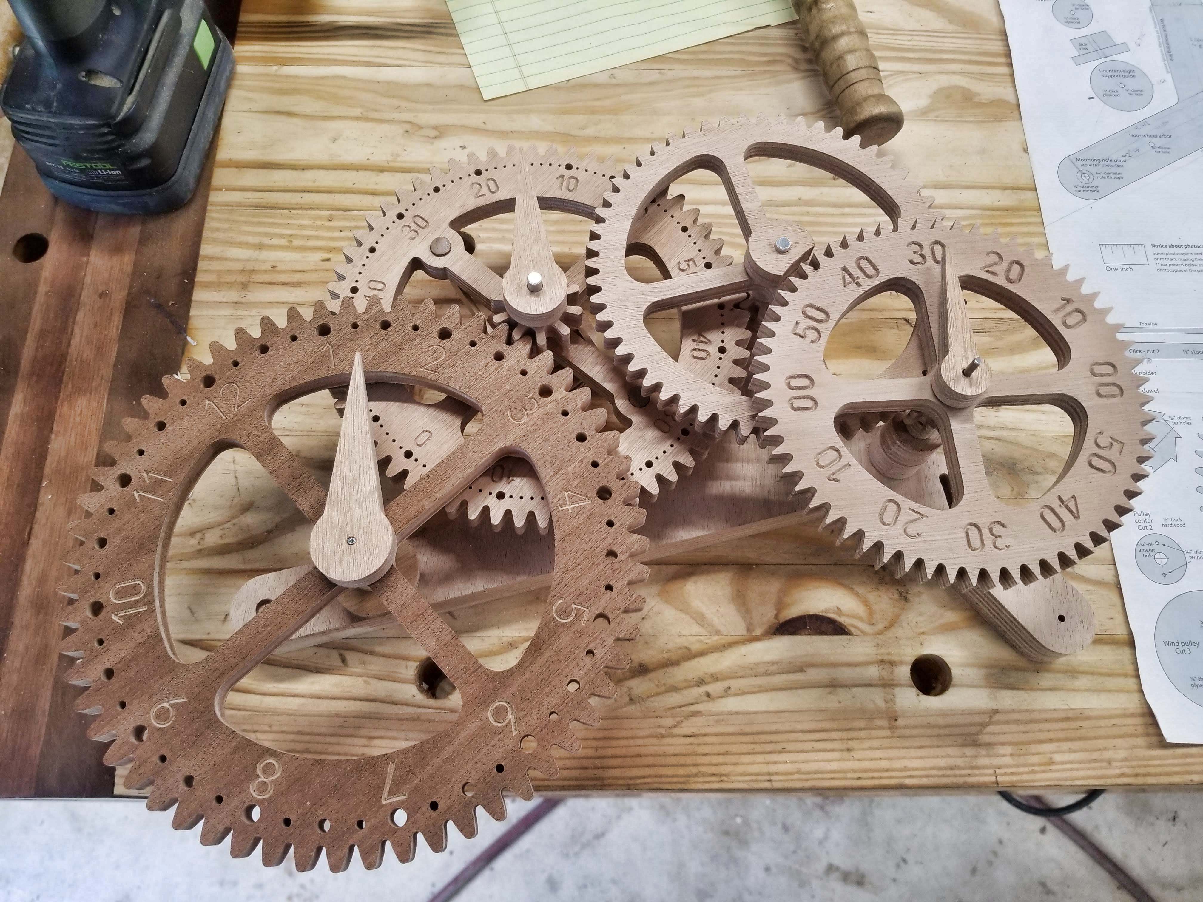 Making A Wooden Gear Clock Part 1 By Loxaco Inc With Behind The 